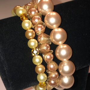 Faux Pearl Beaded Boho Retro Classic Stretchy Bracelets